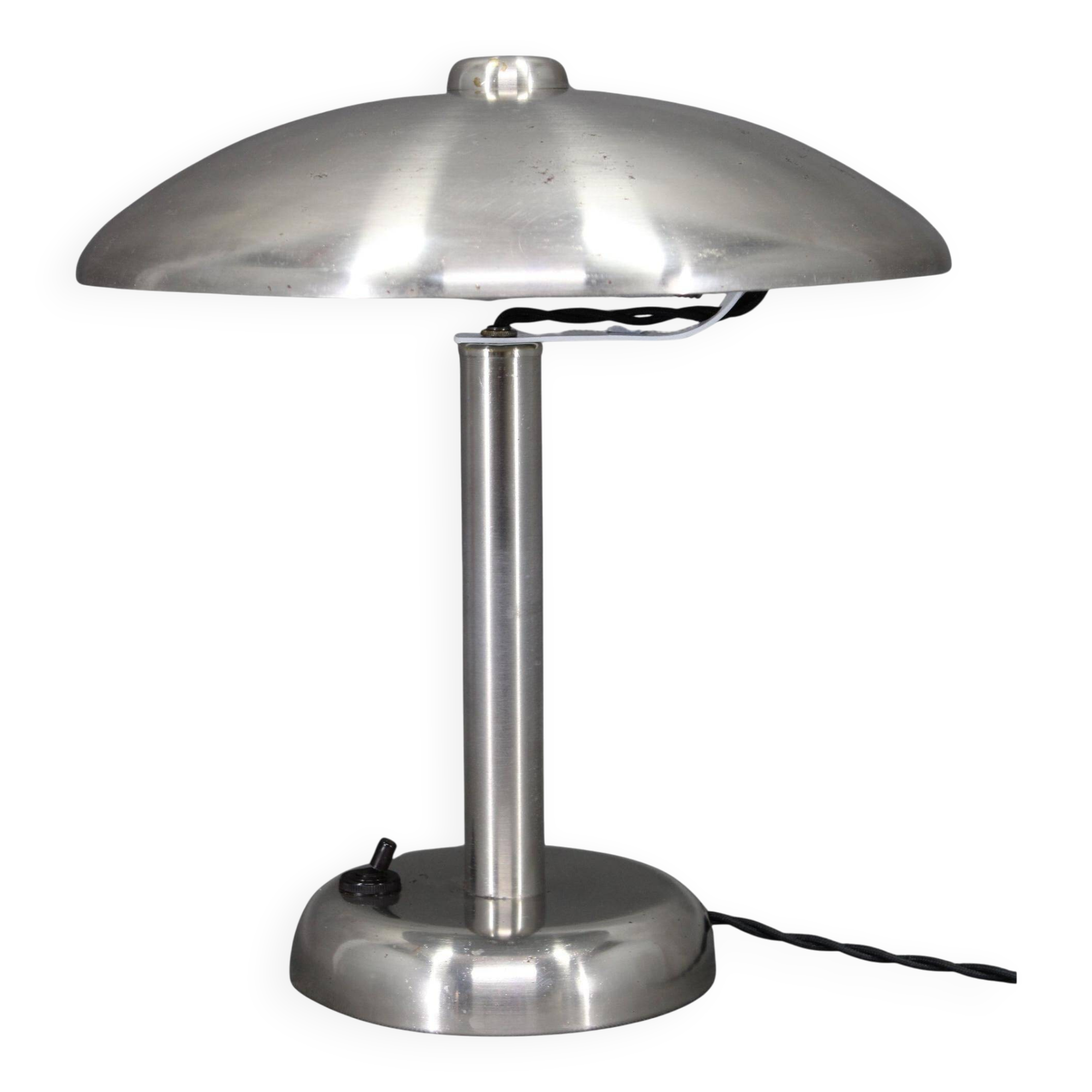 1930s Art Deco Nickel Mushroom Table Lamp Europe