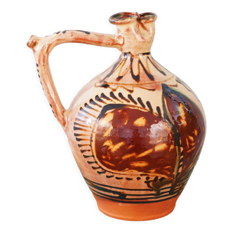 Glazed terracotta jug romania