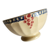 Small Antique Bowl in Beige Earthenware with Grape Pattern