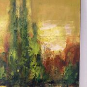 Reflets d’automne, huile sur toile signée 1974