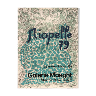 Jean-paul riopelle, galerie maeght, 1979. original exhibition poster edited in lithograph