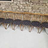 Lot of 6 bistro bar chairs from the 1960s