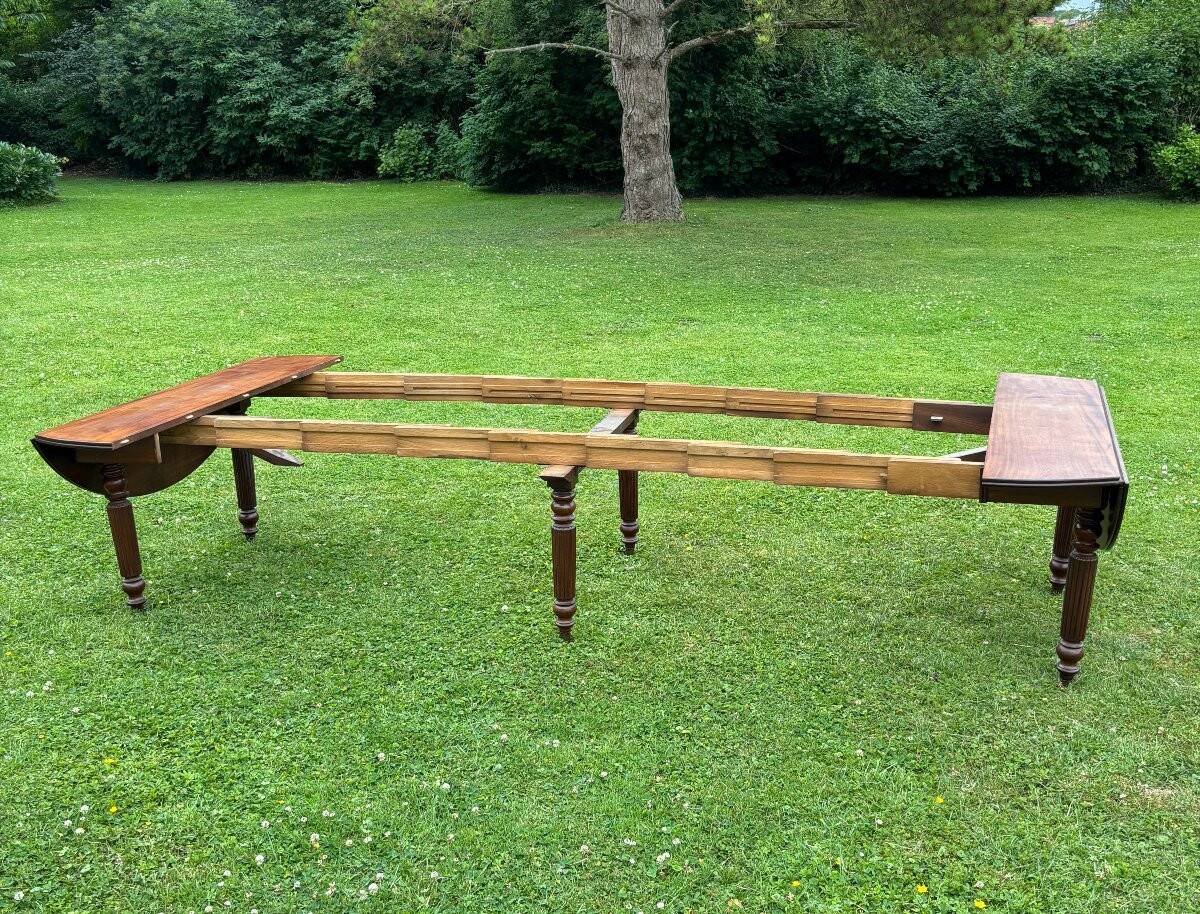 Large and wide walnut reception table