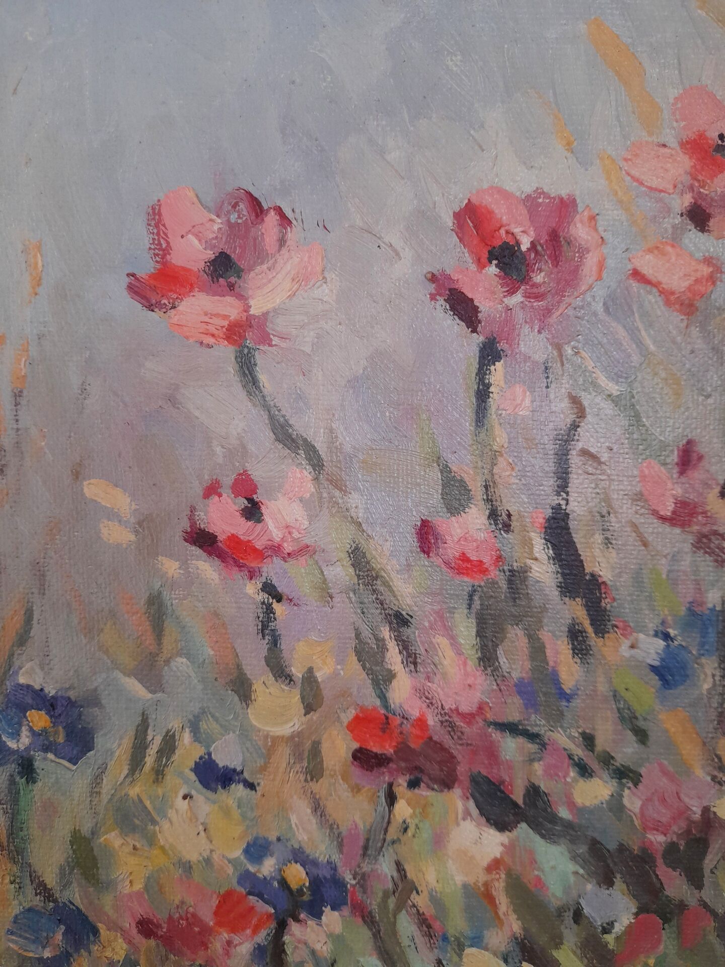 Paire de tableaux floraux danois signés Allan Karms