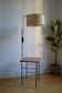 Vintage modernist reading floor lamp with table Poland 1960