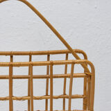 Porte-revues en osier du milieu du siècle, Tchécoslovaquie, années 1960