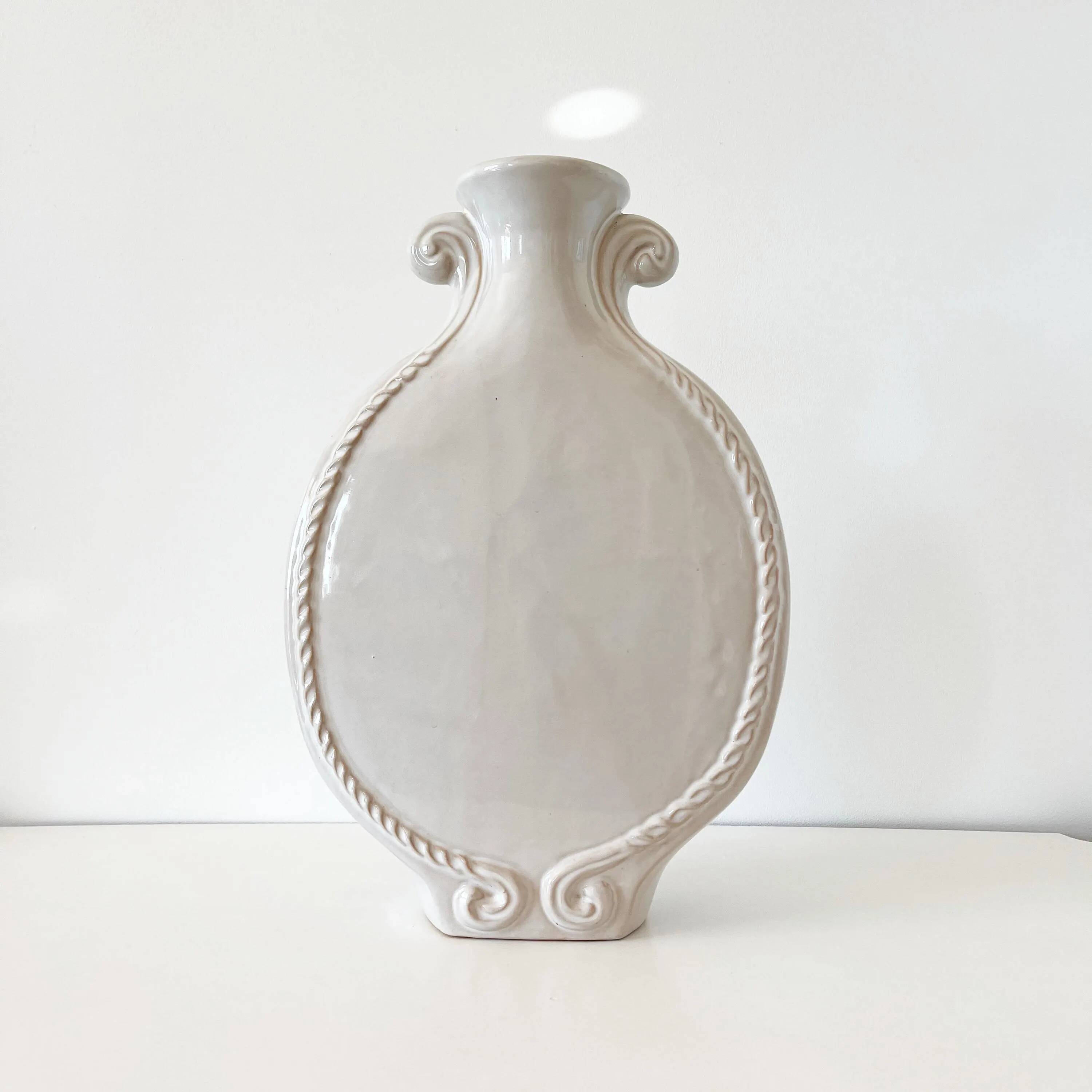 Large vintage white ceramic vase