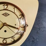 Vintage Formica clock silent asymmetrical wall pendulum "Yellow Lora"