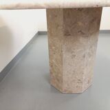 Vintage 70s 80s Octagonal Marble Dining Table