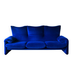 Cassina Maralunga 3 places - velours bleu