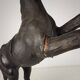 Early 20th Century Antique Leather Horse Sculpture with Glass Eyes