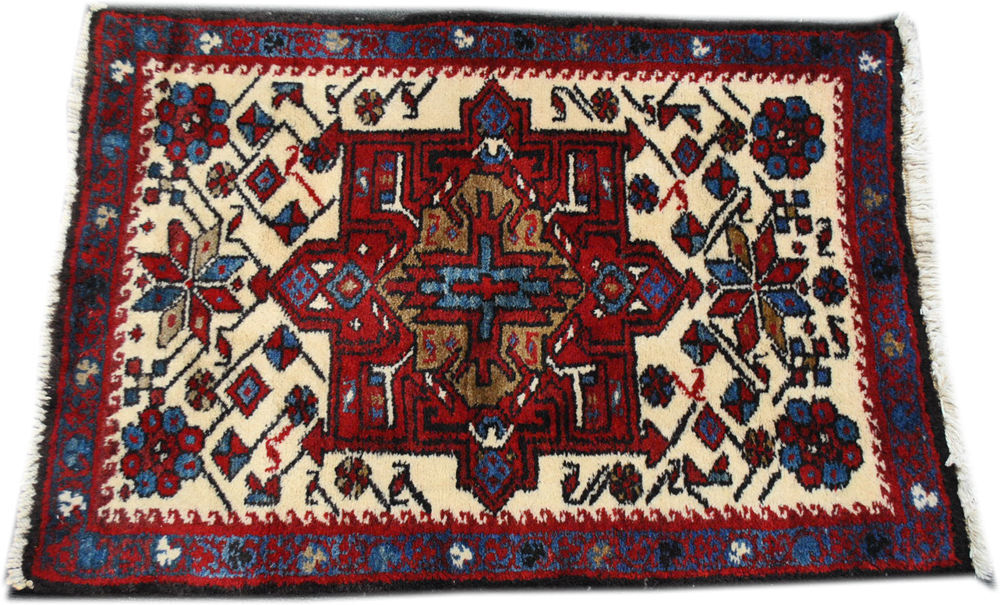 Authentic Persian rug from the mid-20th century 87 x 60 cm