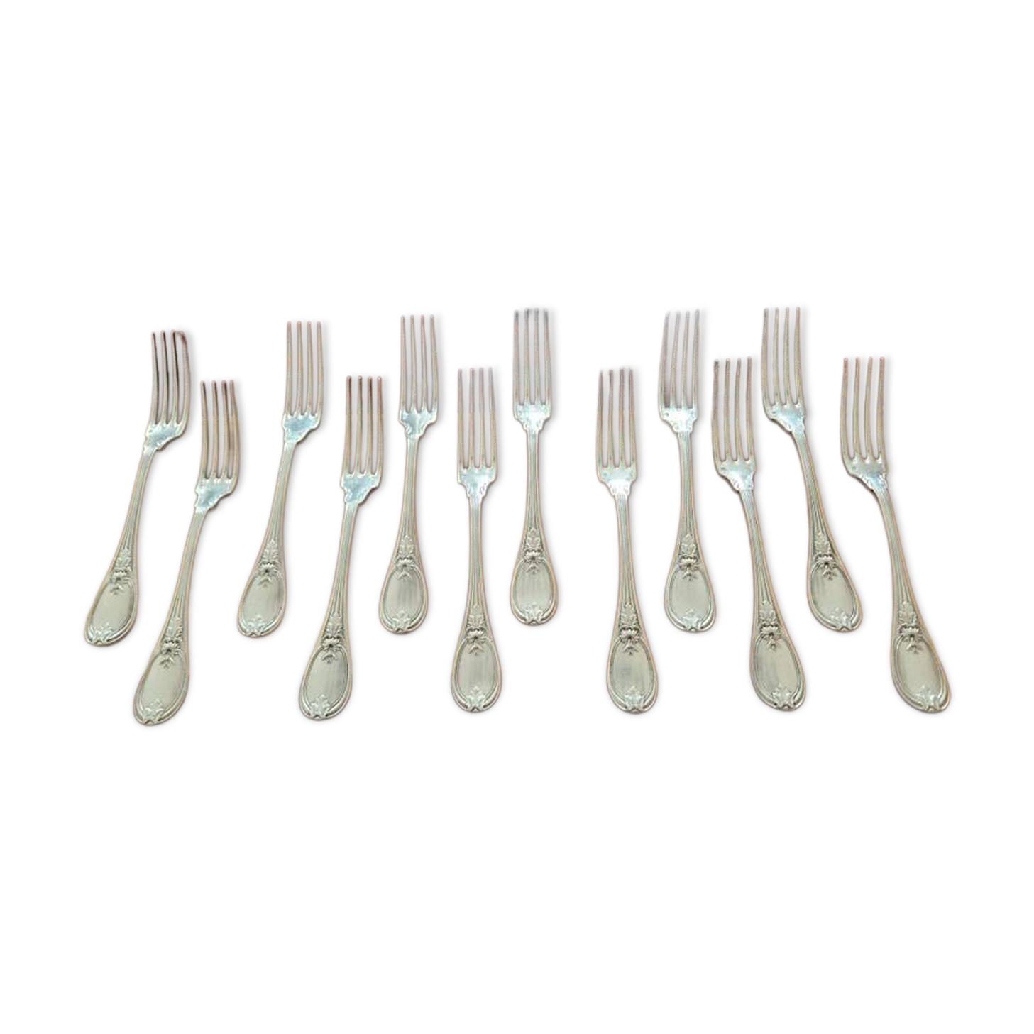 Christofle - Set of 12 dessert forks model Trianon in metal