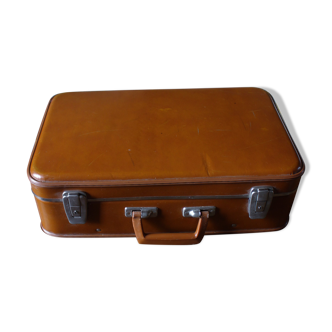 Vintage suitcase light brown metal closure