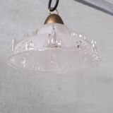 Paire de suspensions vintage en verre « Ice »