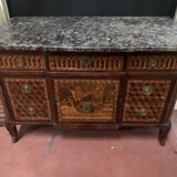 Commode Transition en placage de bois de rose et amarante XIX siècle