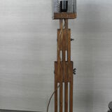 Lampe de table en bois grue rétro vintage