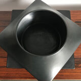 Franco Pozzi Italian black ceramic centerpiece vase 1960s