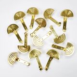 13 Postmodern Brass Wall Hooks by Ettore Sottsass, 1985, Valli & Valli Italy