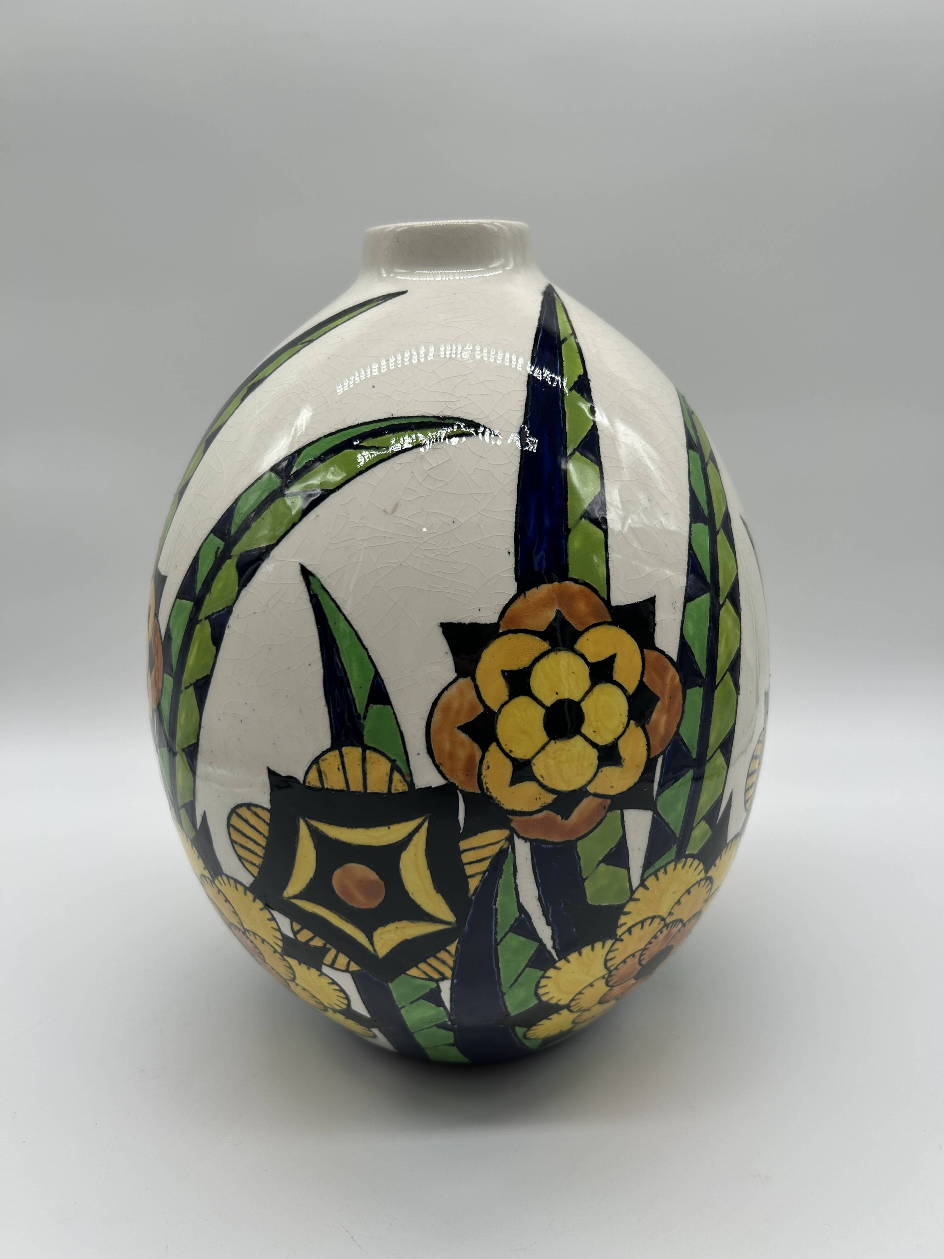 Superb art deco vase - boch freres keramis d1316