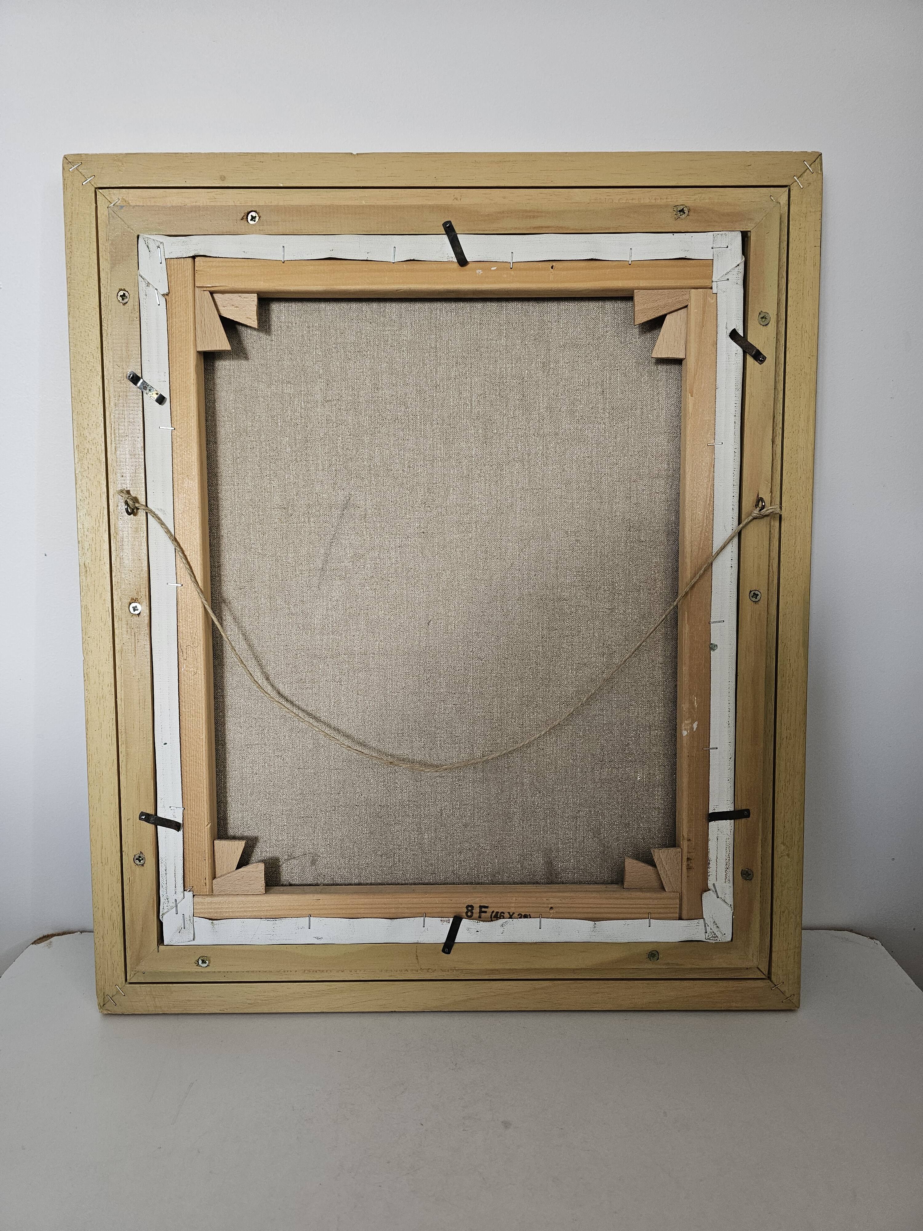 Oil painting on canvas, portrait of a woman with a dog, signed Patricia Tatananni