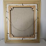 Oil painting on canvas, portrait of a woman with a dog, signed Patricia Tatananni