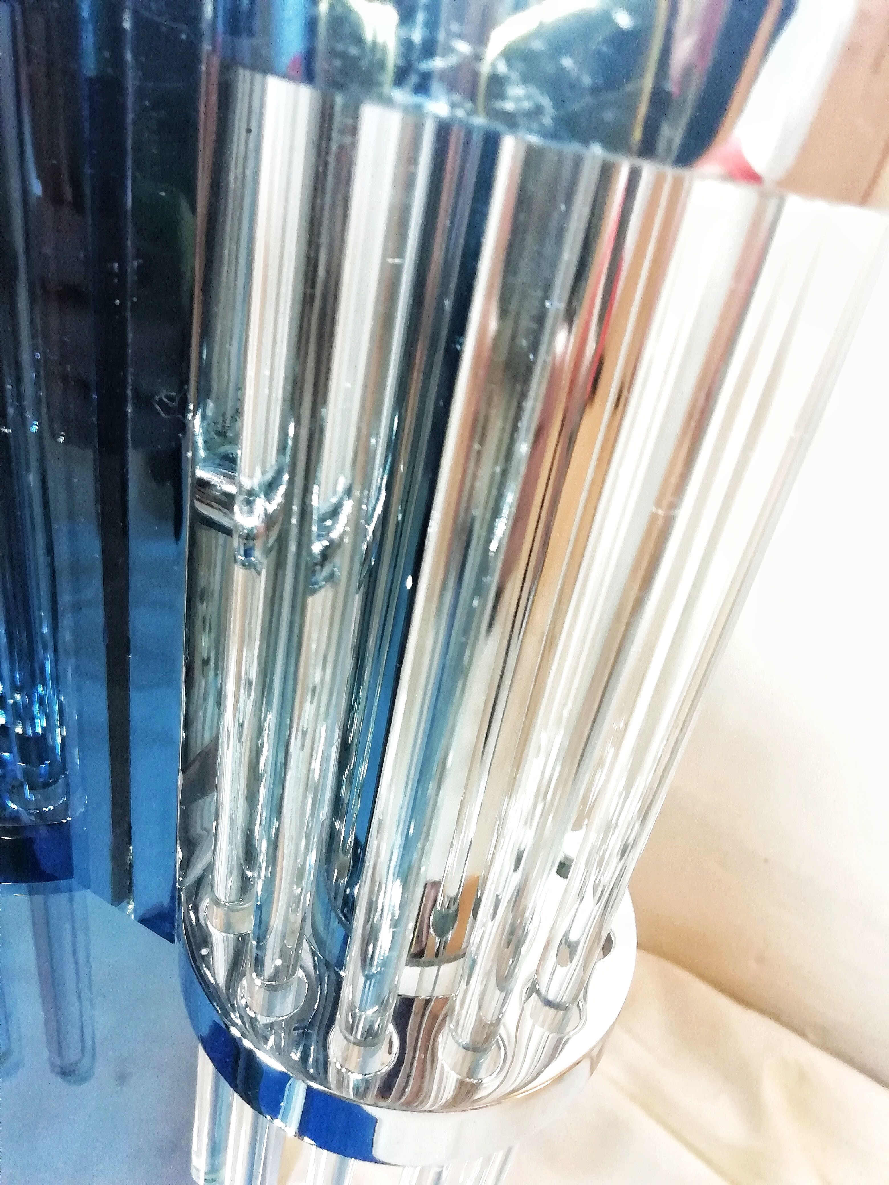 Miroir bleu de bain en verre