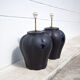 Pair of midnight blue ceramic lamps