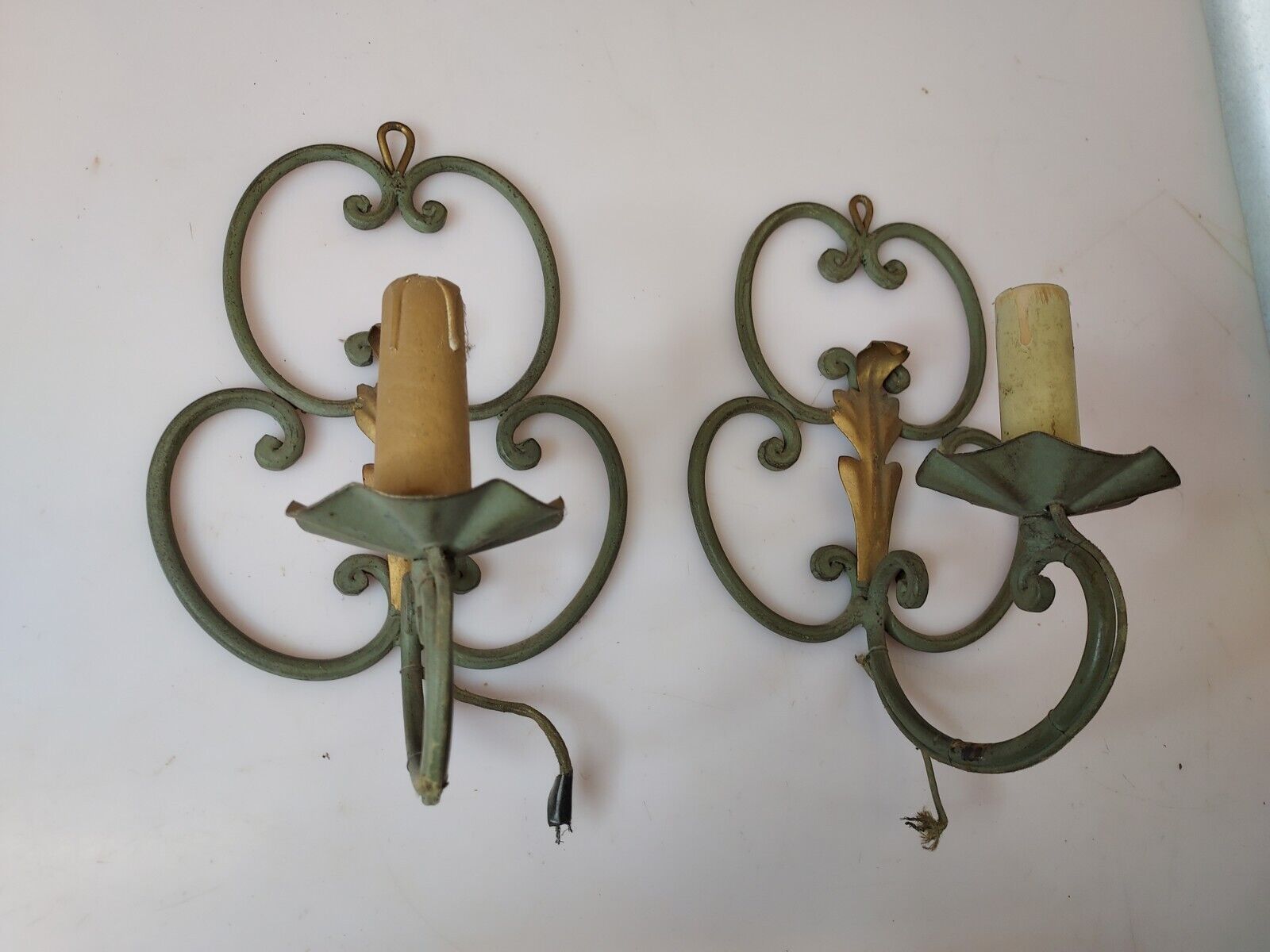 Pair of wrought iron sconces