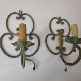 Pair of wrought iron sconces