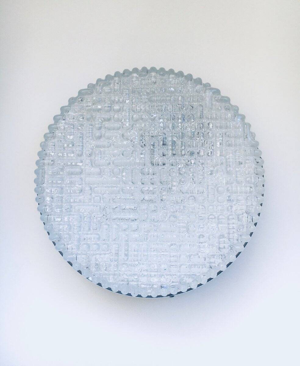 Space Age Glass Sconce Wall Lamp by Glashütte Limburg, 1960s