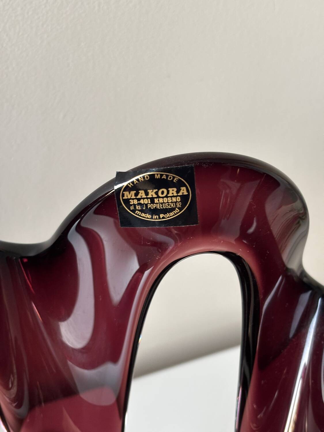 Blown glass vase - art glass - Makora