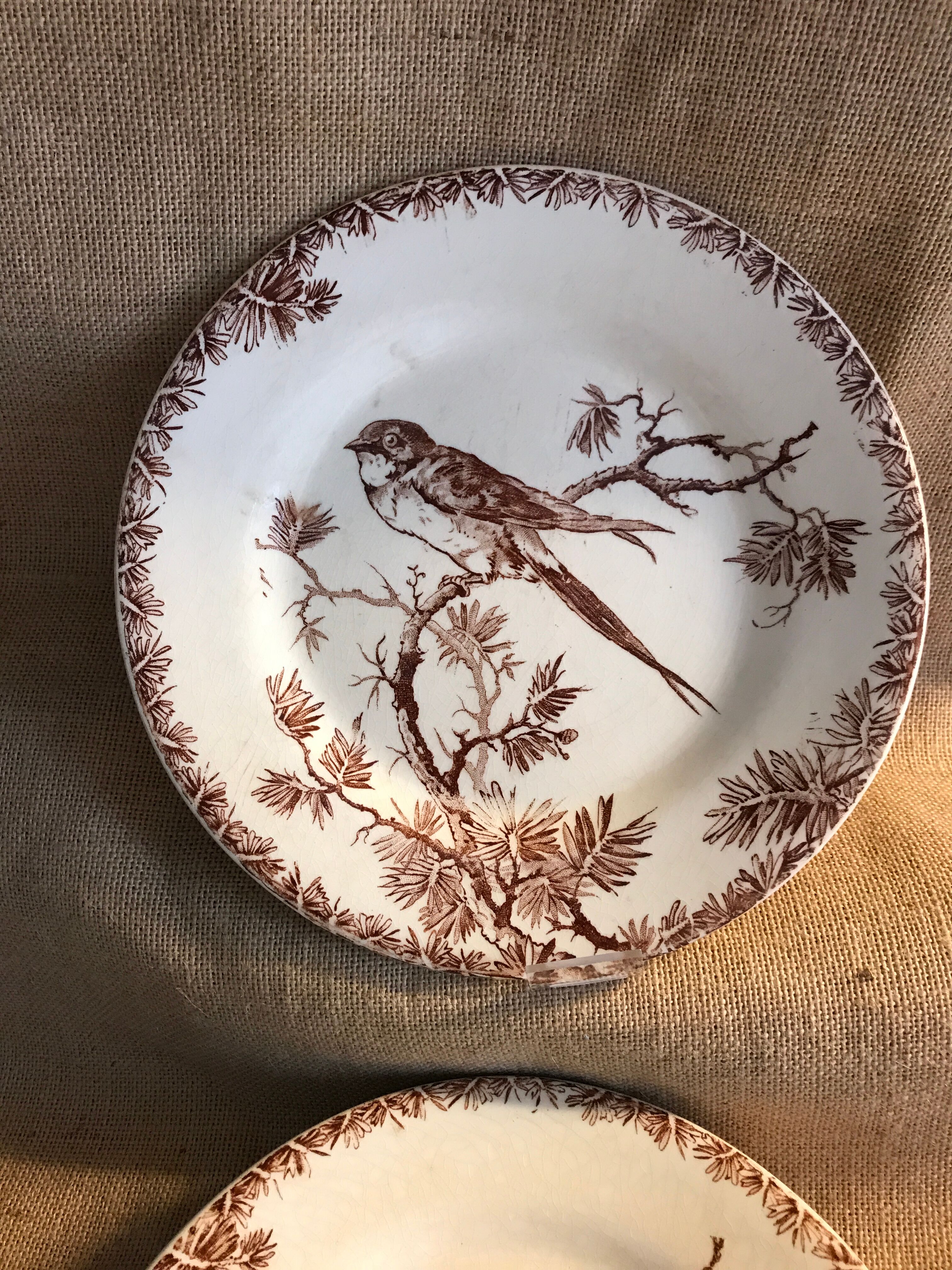 6 gien opaque porcelain dessert plates provençal style