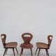 Series of 3 bistro chairs baumann model Fourmi 1950 vintage