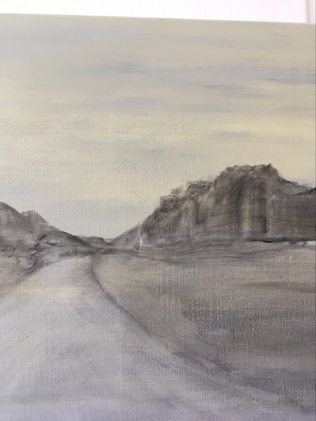 Oil painting on canvas meditative landscape