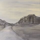 Oil painting on canvas meditative landscape