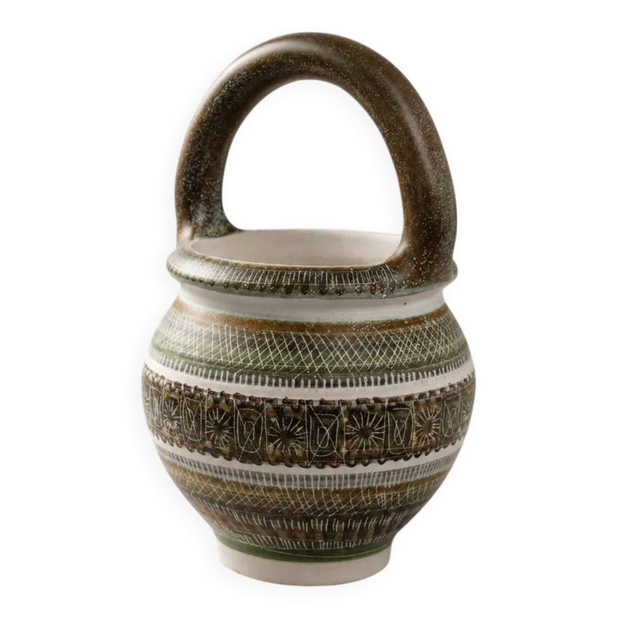 Handled ceramic vase glazed by Marcel Guillot – 1950s