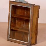 Old art deco wall display case in burmese teak
