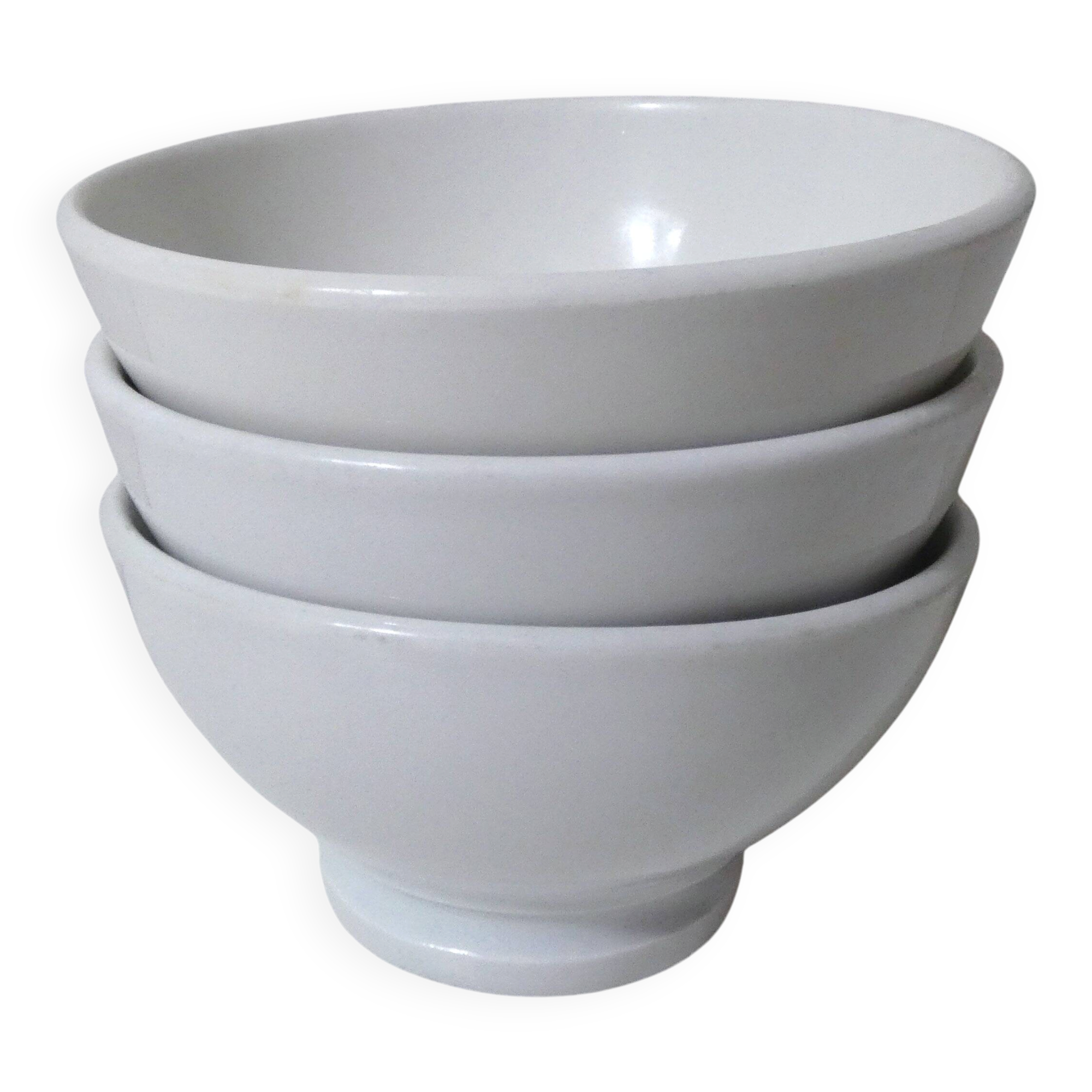 3 anciens bols en porcelaine blanche PILLIVUYT