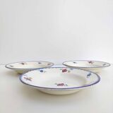 Set of 3 hollow plates in earthenware model Mary-Lou Digoin Sarreguemines