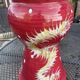 Longchamp vase 1950s bordeaux and multicoloured sideboard decoration