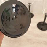 6 Octime octagonal black-footed wine glasses