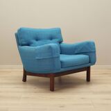 Fauteuil bleu, design danois, années 1960, production : Danemark