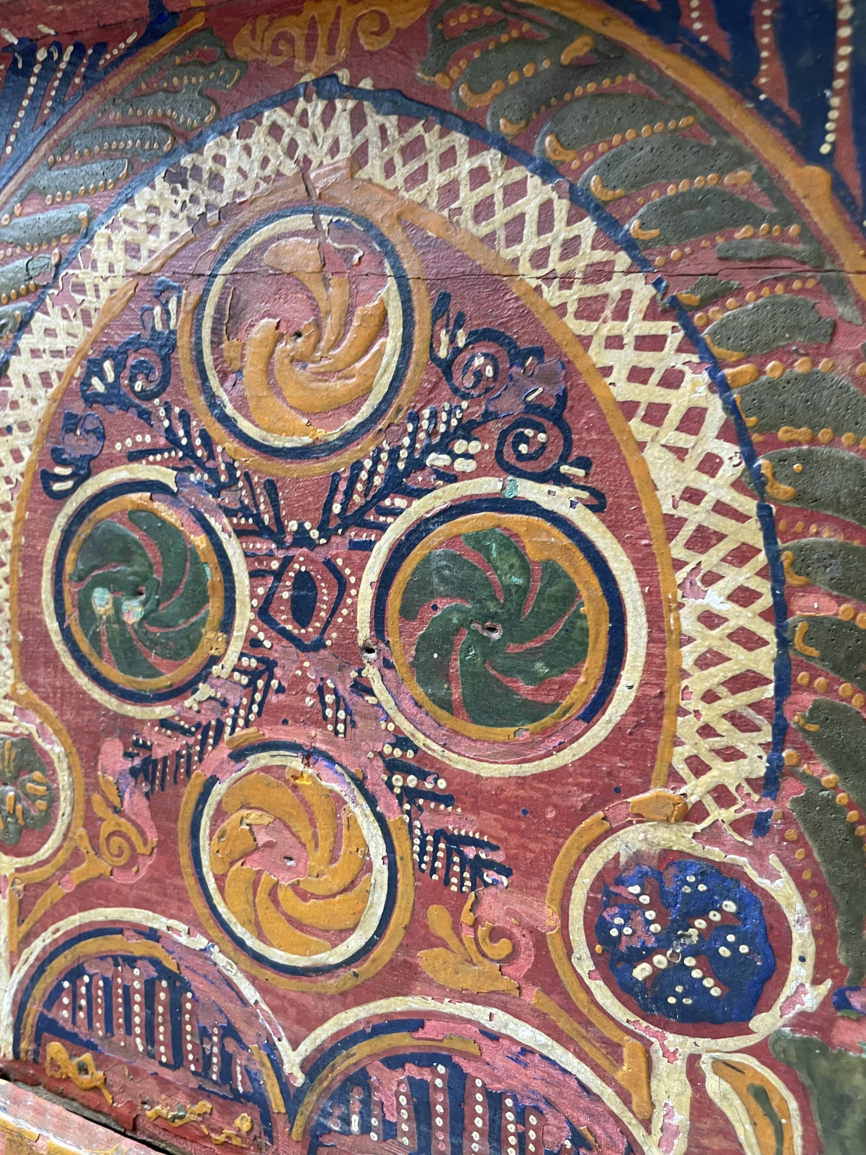 Coffre de mariage marocain polychrome années 50