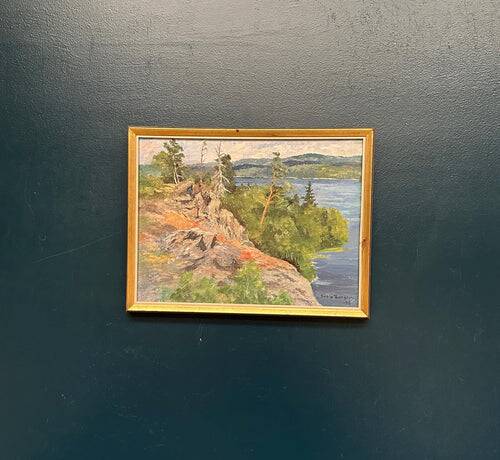 Original Swedish Oil on Canvas – “Landscape” by Sonia Yander –  Dated 1983