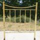 Antique gold-plated brass bed for one person.