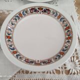 Set of 6 hollow plates in porcelain Bavaria white floral frieze 70s