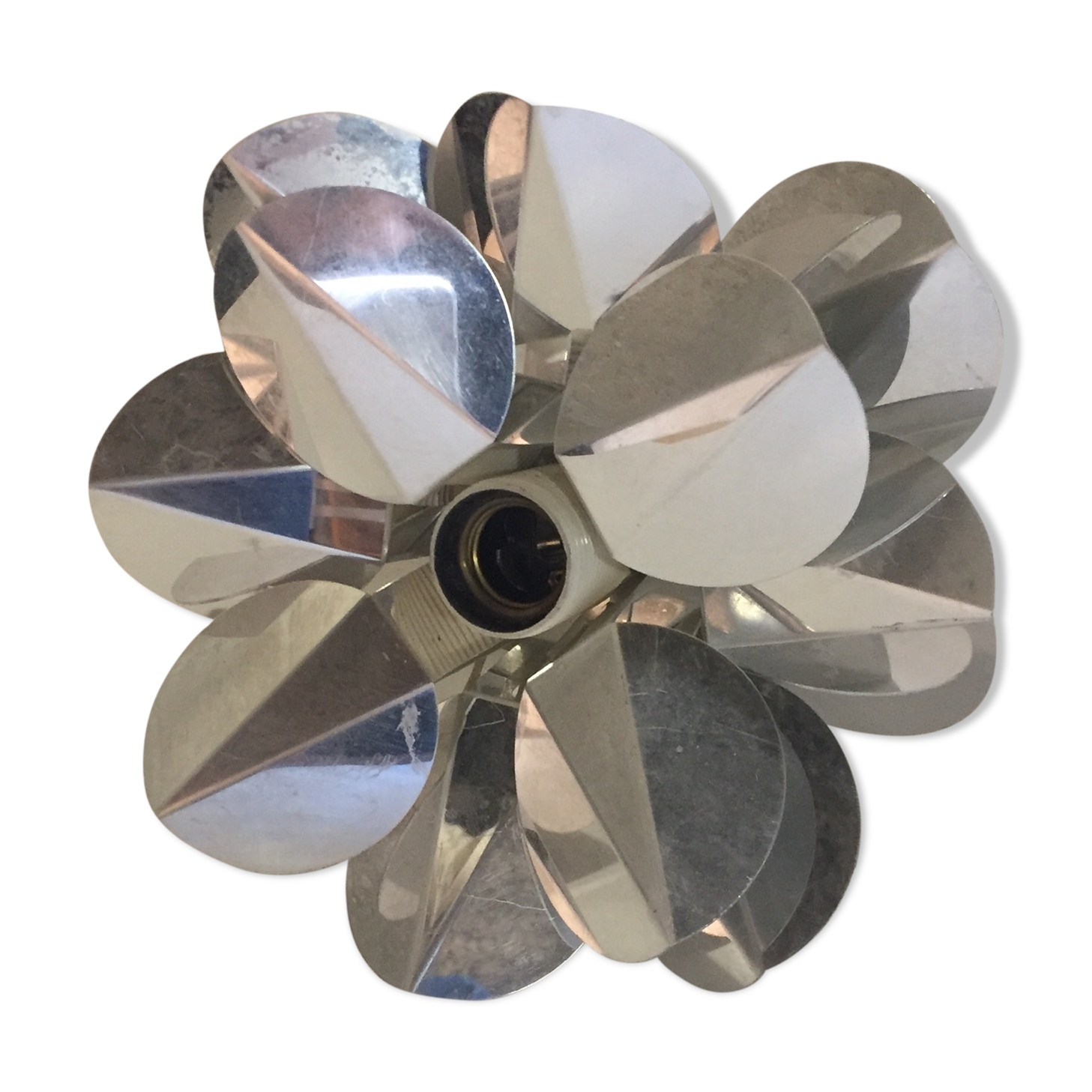 Wall lamp flower aluminum 1970