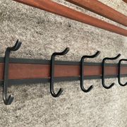 Scandinavian cloakroom coat rack in teak and metal