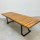Coffee table with slats 50s bench format style Alain Richard